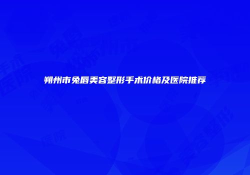 朔州市兔唇美容整形手术价格及医院推荐