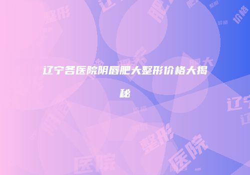辽宁各医院阴唇肥大整形价格大揭秘