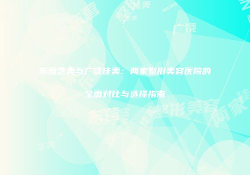 东营艺美与广饶佳美：两家整形美容医院的全面对比与选择指南