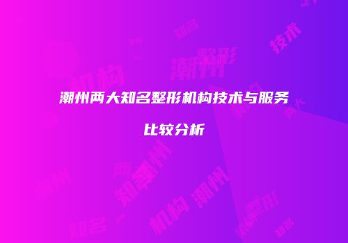 潮州两大知名整形机构技术与服务比较分析