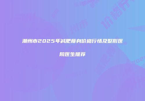 潮州市2025年减肥瘦身价格行情及整形医院医生推荐