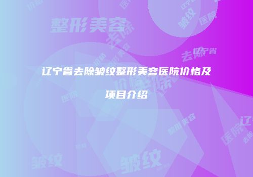 辽宁省去除皱纹整形美容医院价格及项目介绍