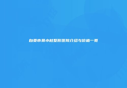 自贡市鼻小柱整形医院介绍与价格一览