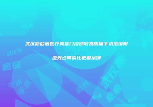 武汉斯启诺医疗美容门诊部收费明细手术范围附激光点阵淡化疤痕案例