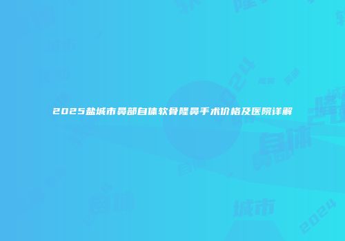 2025盐城市鼻部自体软骨隆鼻手术价格及医院详解
