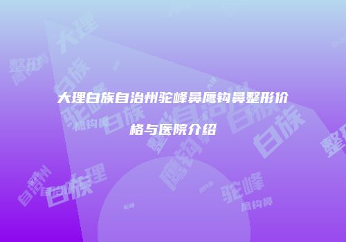 大理白族自治州驼峰鼻鹰钩鼻整形价格与医院介绍