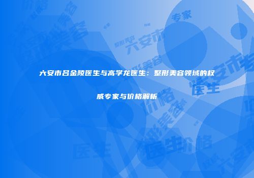 六安市吕金陵医生与高学龙医生：整形美容领域的权威专家与价格解析