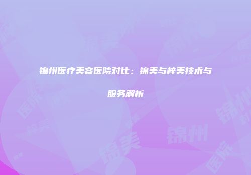 锦州医疗美容医院对比：锦美与梓美技术与服务解析