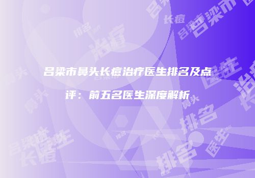 吕梁市鼻头长痘治疗医生排名及点评：前五名医生深度解析