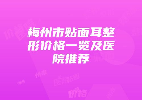 梅州市贴面耳整形价格一览及医院推荐
