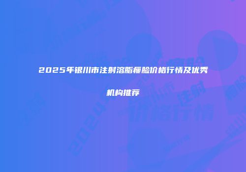 2025年银川市注射溶脂瘦脸价格行情及优秀机构推荐