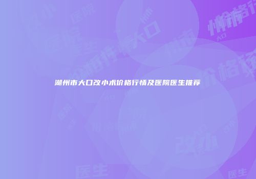 湖州市大口改小术价格行情及医院医生推荐