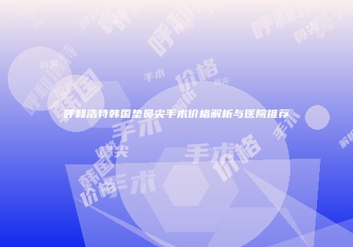 呼和浩特韩国垫鼻尖手术价格解析与医院推荐