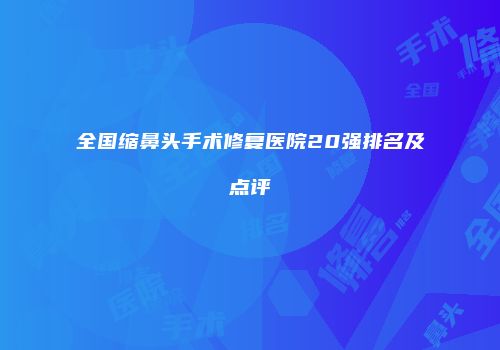 全国缩鼻头手术修复医院20强排名及点评