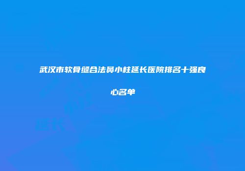 武汉市软骨缝合法鼻小柱延长医院排名十强良心名单