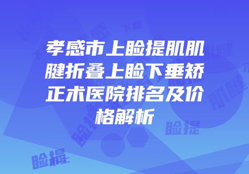 孝感市上睑提肌肌腱折叠上睑下垂矫正术医院排名及价格解析