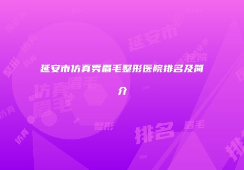 延安市仿真秀眉毛整形医院排名及简介