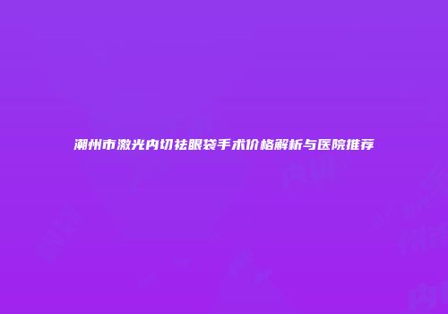 潮州市激光内切祛眼袋手术价格解析与医院推荐