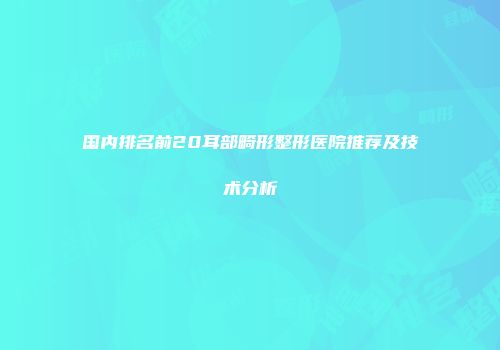 国内排名前20耳部畸形整形医院推荐及技术分析