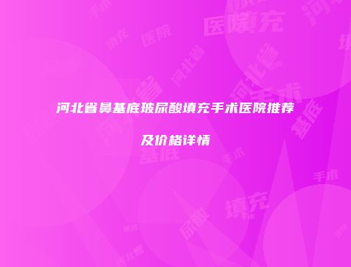河北省鼻基底玻尿酸填充手术医院推荐及价格详情