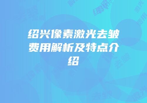 绍兴像素激光去皱费用解析及特点介绍