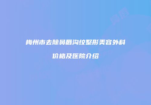梅州市去除鼻唇沟纹整形美容外科价格及医院介绍