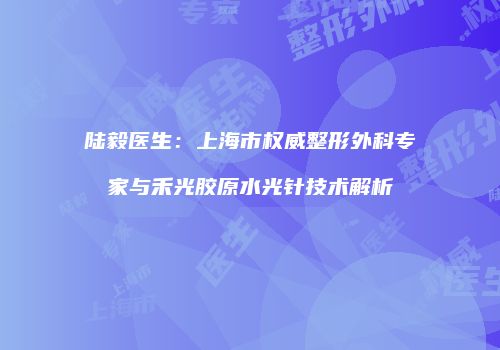 陆毅医生：上海市权威整形外科专家与禾光胶原水光针技术解析
