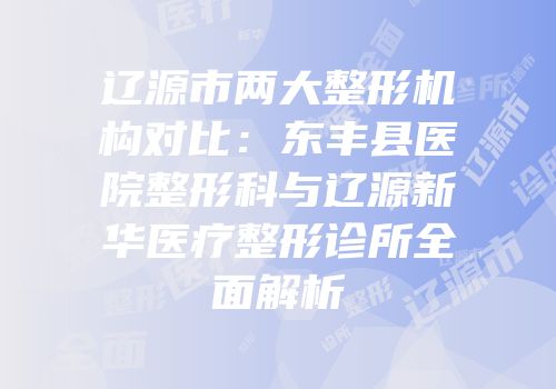 辽源市两大整形机构对比：东丰县医院整形科与辽源新华医疗整形诊所全面解析