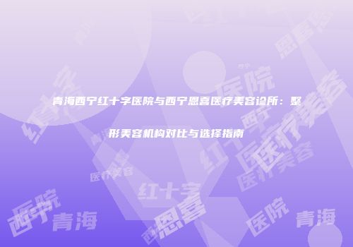 青海西宁红十字医院与西宁恩喜医疗美容诊所：整形美容机构对比与选择指南