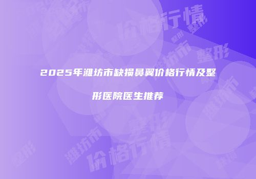 2025年潍坊市缺损鼻翼价格行情及整形医院医生推荐