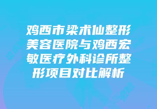 鸡西市梁术仙整形美容医院与鸡西宏敏医疗外科诊所整形项目对比解析