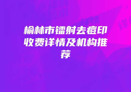 榆林市镭射去痘印收费详情及机构推荐