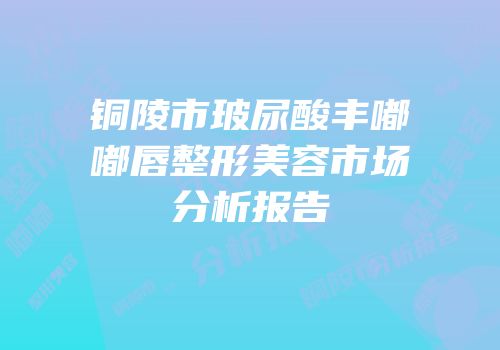 铜陵市玻尿酸丰嘟嘟唇整形美容市场分析报告