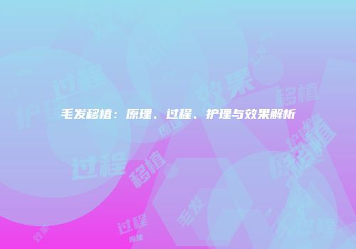 毛发移植：原理、过程、护理与效果解析