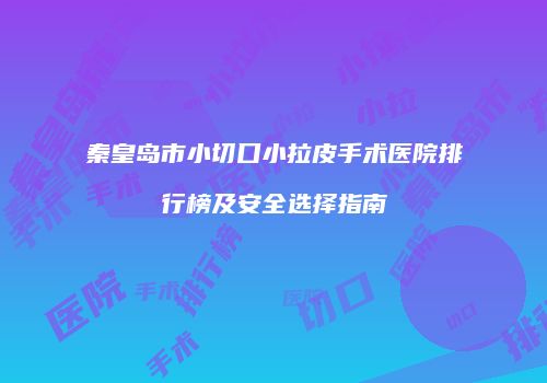 秦皇岛市小切口小拉皮手术医院排行榜及安全选择指南
