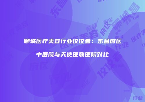 聊城医疗美容行业佼佼者：东昌府区中医院与天使医联医院对比
