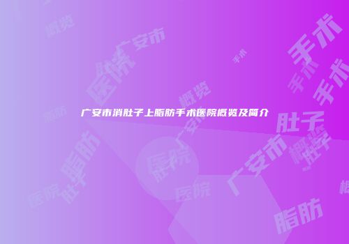 广安市消肚子上脂肪手术医院概览及简介