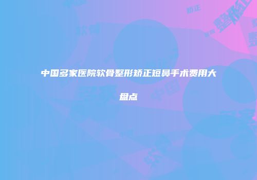 中国多家医院软骨整形矫正短鼻手术费用大盘点