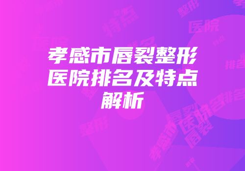 孝感市唇裂整形医院排名及特点解析