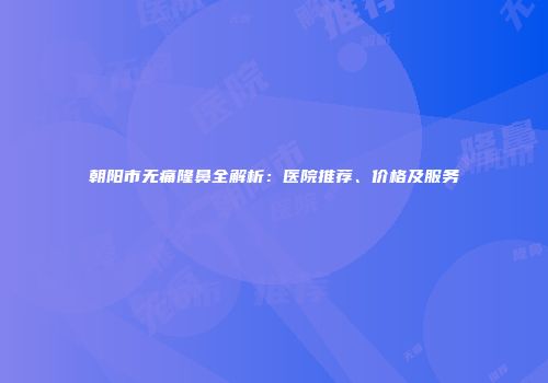 朝阳市无痛隆鼻全解析：医院推荐、价格及服务