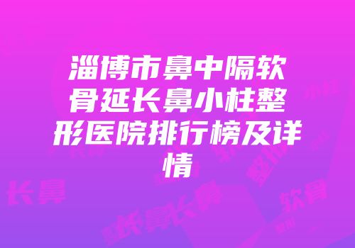 淄博市鼻中隔软骨延长鼻小柱整形医院排行榜及详情