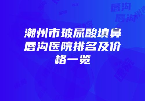 潮州市玻尿酸填鼻唇沟医院排名及价格一览