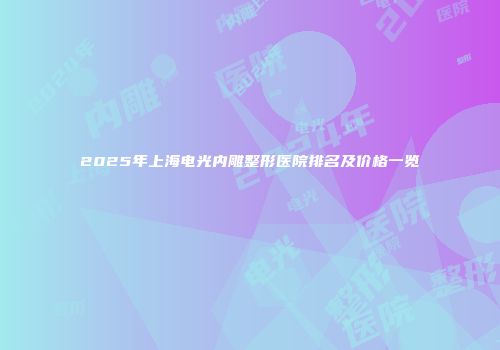 2025年上海电光内雕整形医院排名及价格一览