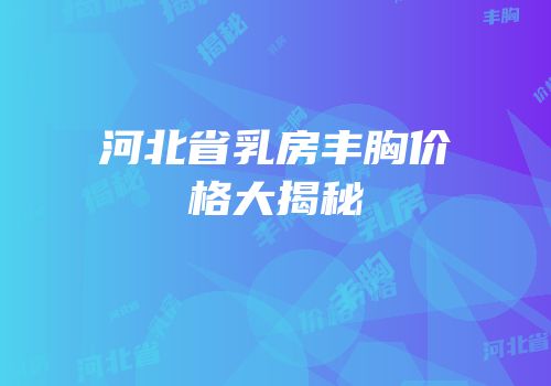 河北省乳房丰胸价格大揭秘