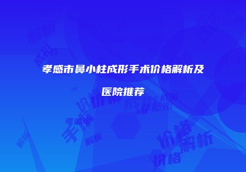 孝感市鼻小柱成形手术价格解析及医院推荐