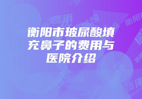 衡阳市玻尿酸填充鼻子的费用与医院介绍