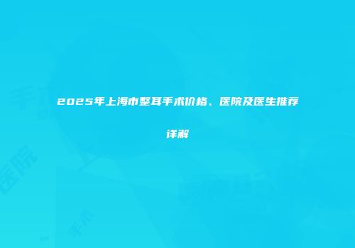 2025年上海市整耳手术价格、医院及医生推荐详解