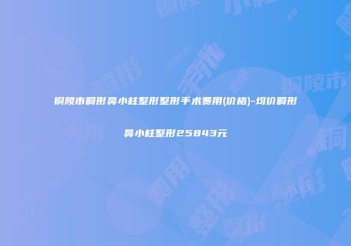铜陵市畸形鼻小柱整形整形手术费用(价格)-均价畸形鼻小柱整形25843元