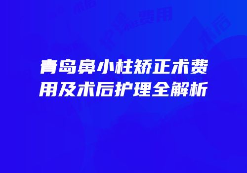 青岛鼻小柱矫正术费用及术后护理全解析