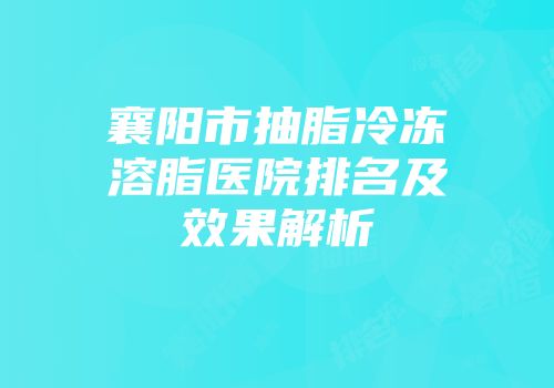 襄阳市抽脂冷冻溶脂医院排名及效果解析